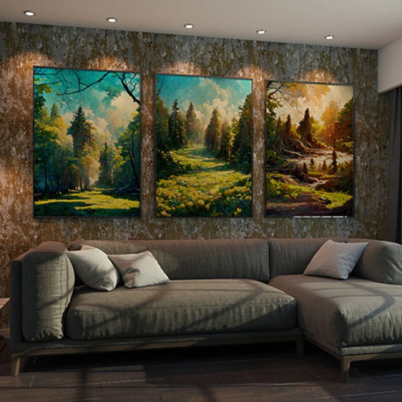 Raze Aurii in Poienile Padurii - Set 3 Tablouri