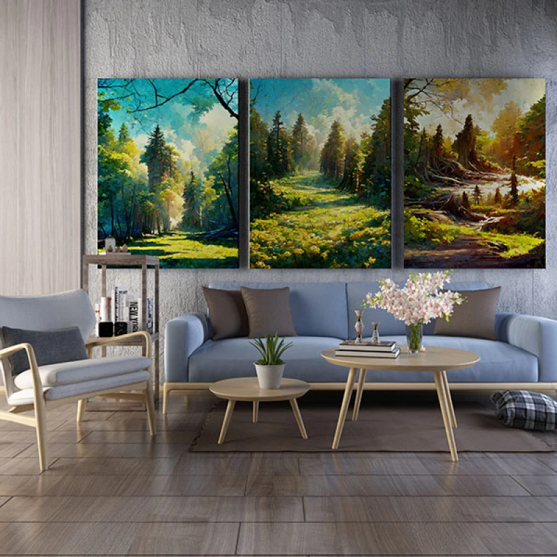 Raze Aurii in Poienile Padurii - Set 3 Tablouri