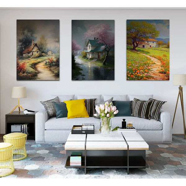 Case Tacute in Linistea Muntelui - Set 3 Tablouri