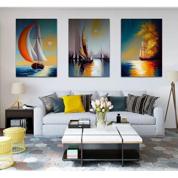 Asfintit la Malul Marii - Set 3 Tablouri