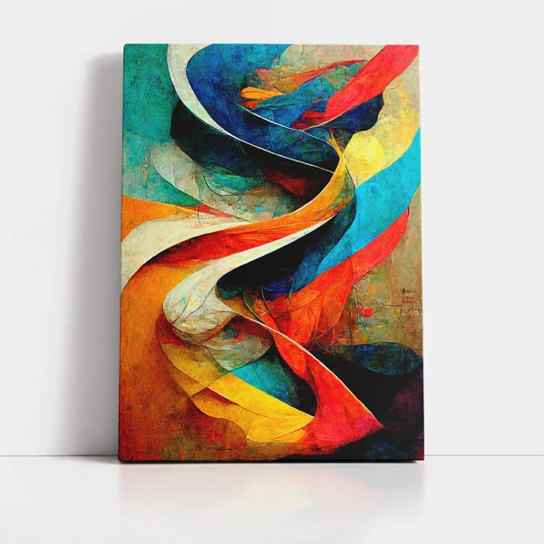 Tablou Abstract Vertical - Vortex Cromatic, Energie și Dinamism
