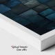 Tablou Abstract Geometric Sugestii Spațiale – Cuburi 3D în Nuanțe de Albastru și Cupru pentru Living Modern