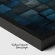Tablou Abstract Geometric Sugestii Spațiale – Cuburi 3D în Nuanțe de Albastru și Cupru pentru Living Modern