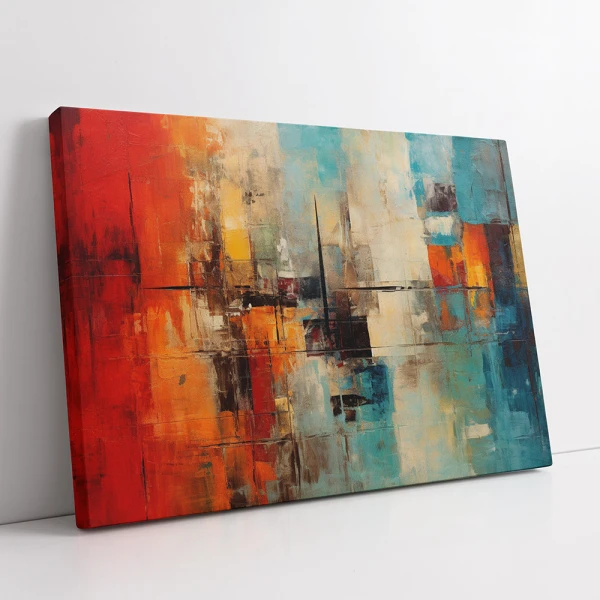 Tablou Abstract Multicolor - Zori de Zi, Dinamism și Stil Tablou Abstract Multicolor - Zori de Zi, Dinamism și Stil