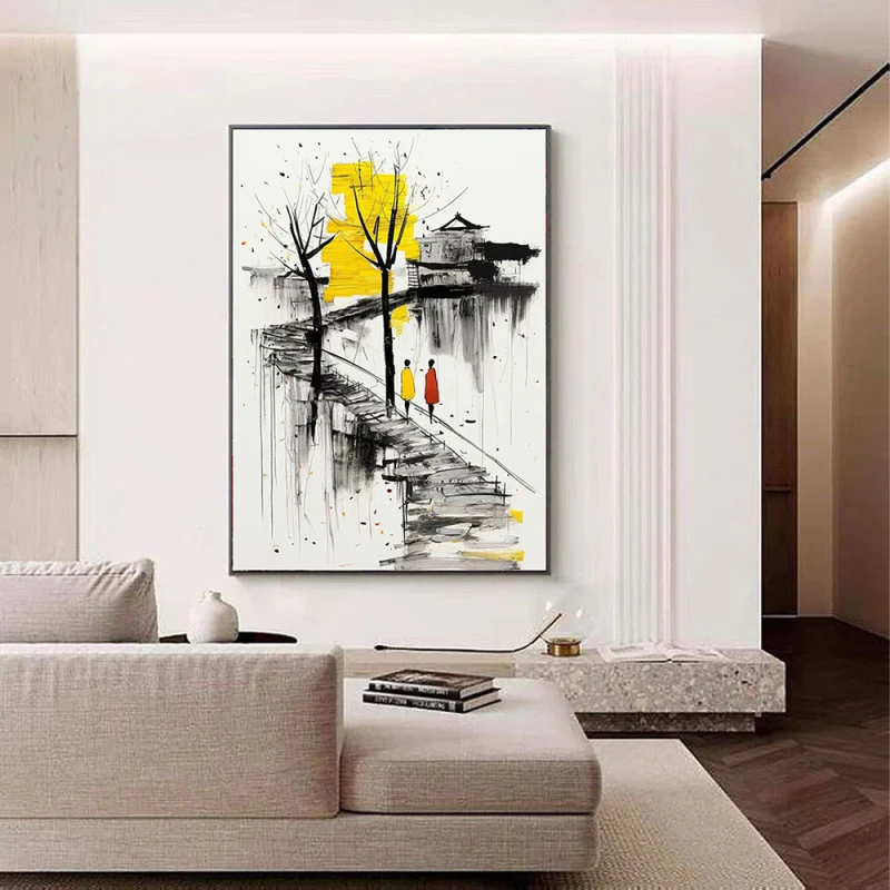 Pași Tăcuți - Tablou Abstract