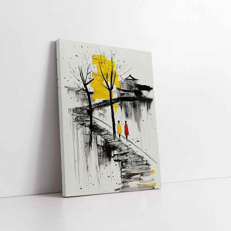 Pași Tăcuți - Tablou Abstract