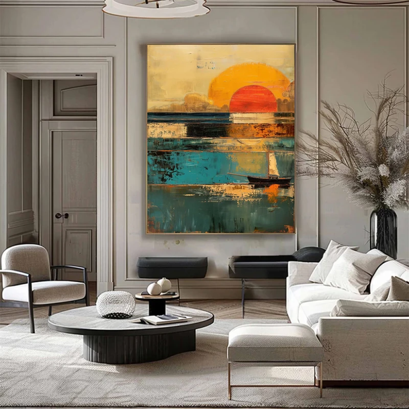 Tablou canvas abstract zen – Ape Liniștite, decor relaxant pentru living modern