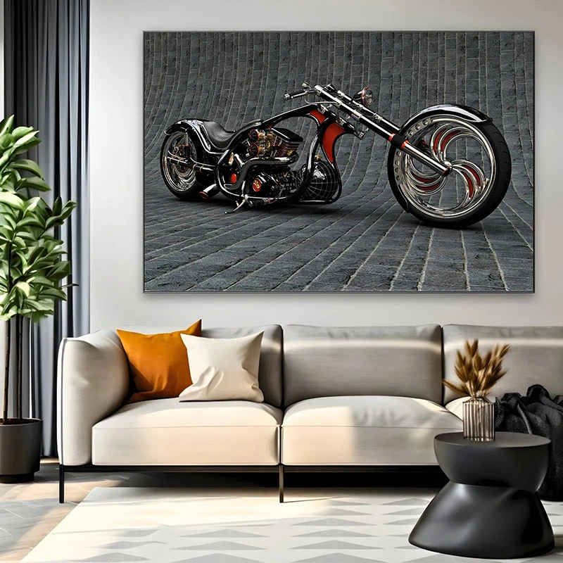 Motocicleta custom chopper - Tablou auto moto
