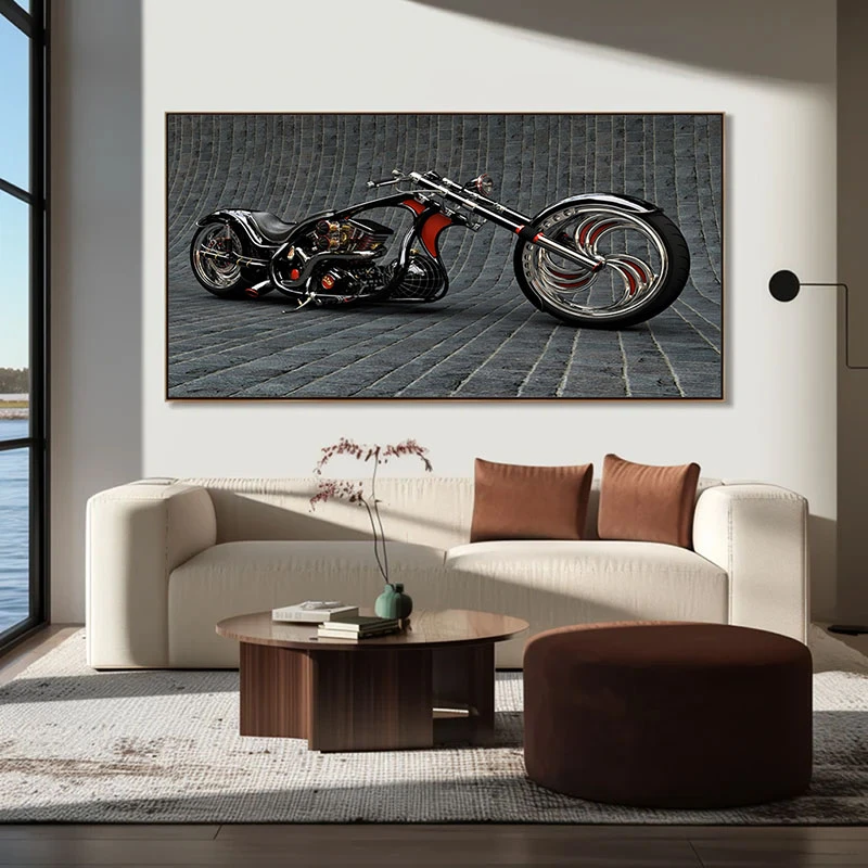 Motocicleta custom chopper - Tablou auto moto