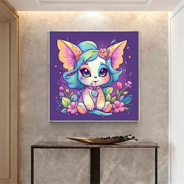 Pisica cu par albastru - Tablou camera copiilor