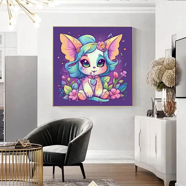 Pisica cu par albastru - Tablou camera copiilor