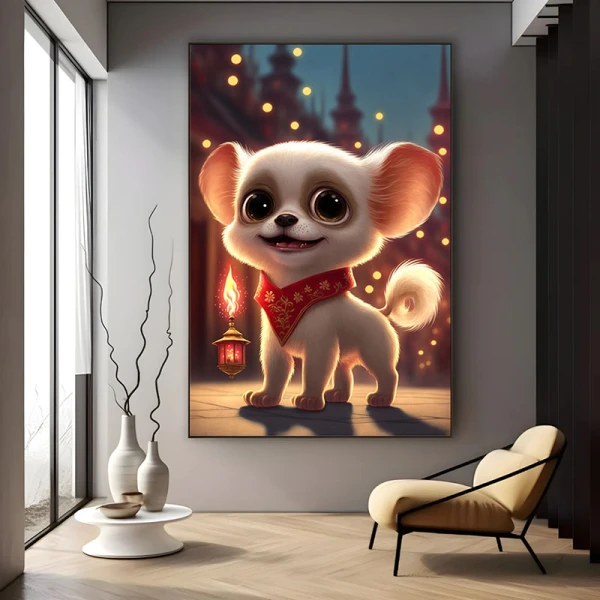 Catelusul Vesel - Tablou camera copiilor