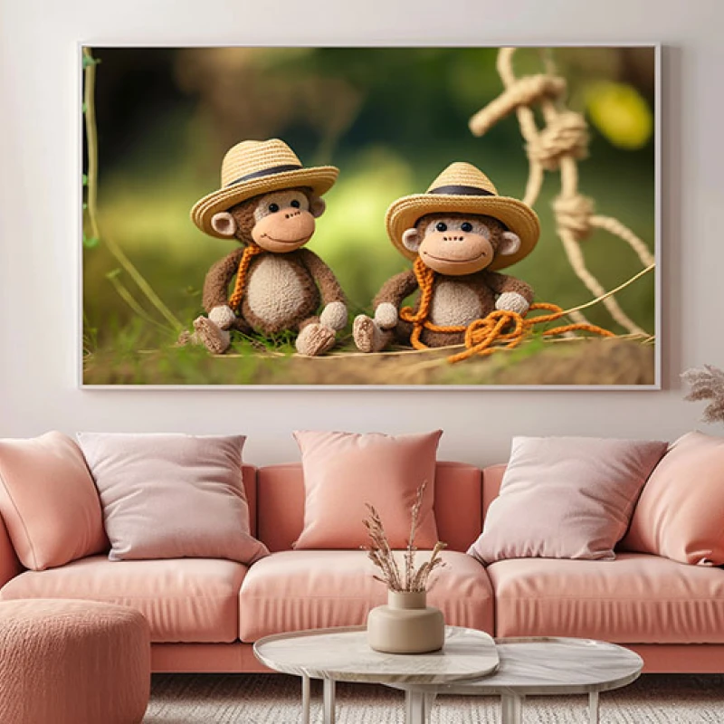 Bucurie Intr-o Lume Crosetata - Tablou camera copiilor