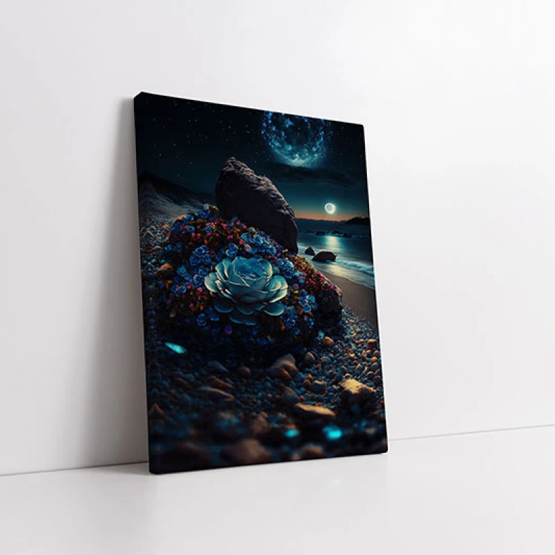 Sublimul Nocturn al Plajei Florilor - Tablou Fantasy