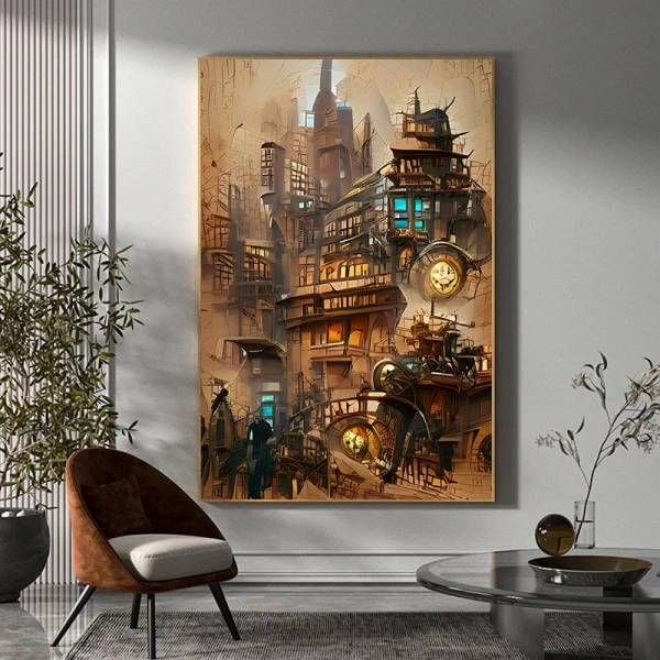 Metropola Steampunk - Tablou Fantasy