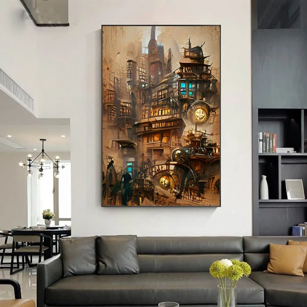 Metropola Steampunk - Tablou Fantasy