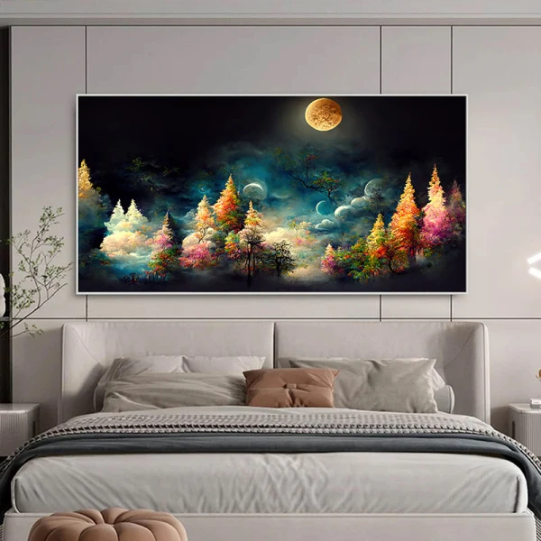Luna Plina peste Padurea de Basm - Tablou Fantasy