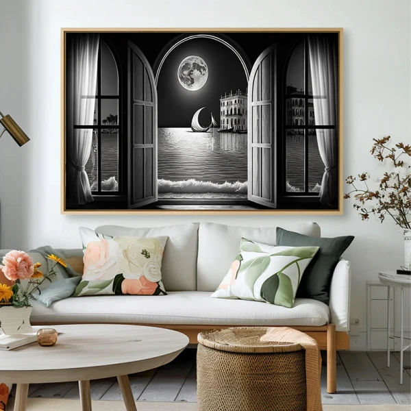 Veneția Sub Luna Plină - Tablou Fantezie