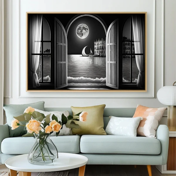 Veneția Sub Luna Plină - Tablou Fantezie