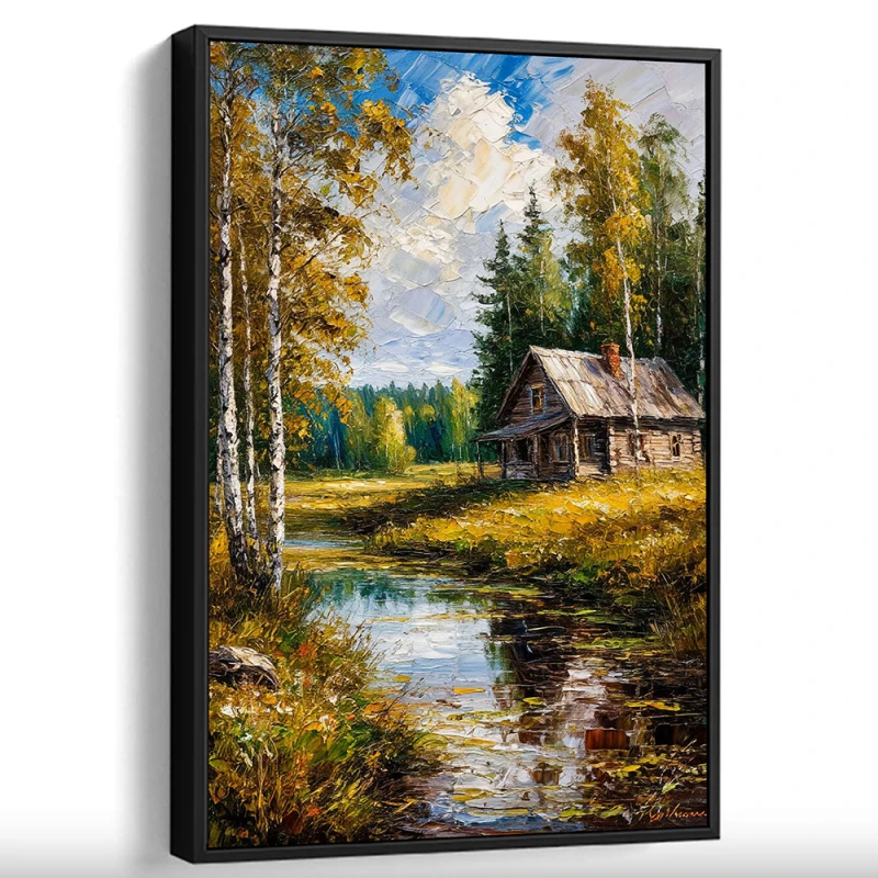 Refugiul din Pădure - Tablou peisaj