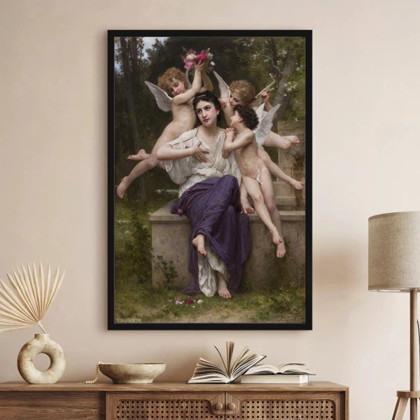 Tablou Bouguereau - Vis de primăvară, tablou reproducere cu ramă inspirație artistică elegantă