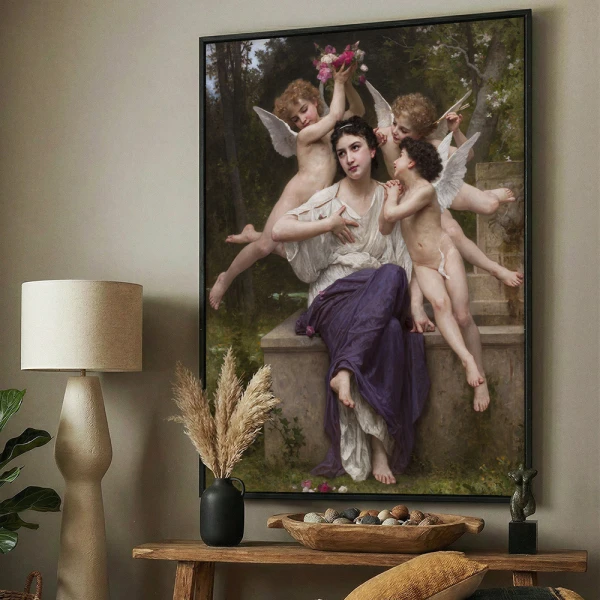 Tablou Bouguereau - Vis de primăvară, tablou reproducere cu ramă inspirație artistică elegantă