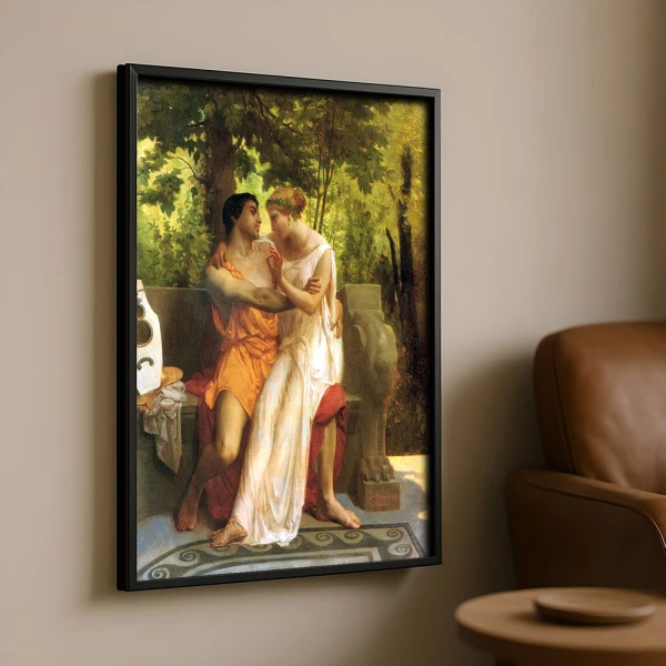 Tablou Bouguereau - Idila, tablou inramat reproducere pictură clasică pentru interior luxury