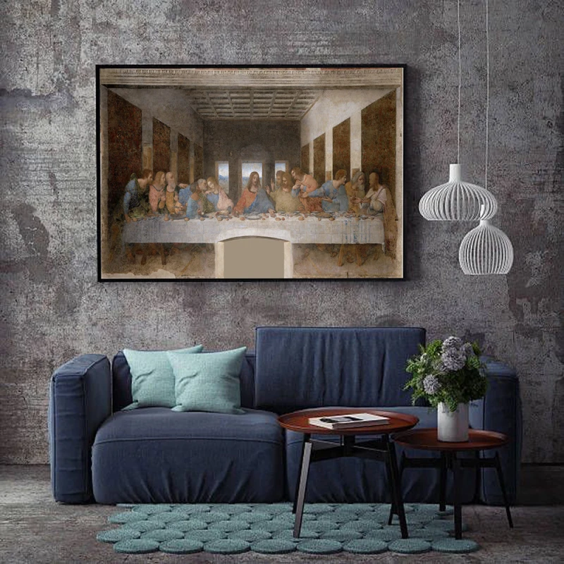 Tablou Leonardo da Vinci - Cina cea de Taină, tablou inramat clasic pentru interioare contemporane rafinate Tablou Leonardo da Vinci - Cina cea de Taină, tablou inramat clasic pentru interioare contemporane rafinate