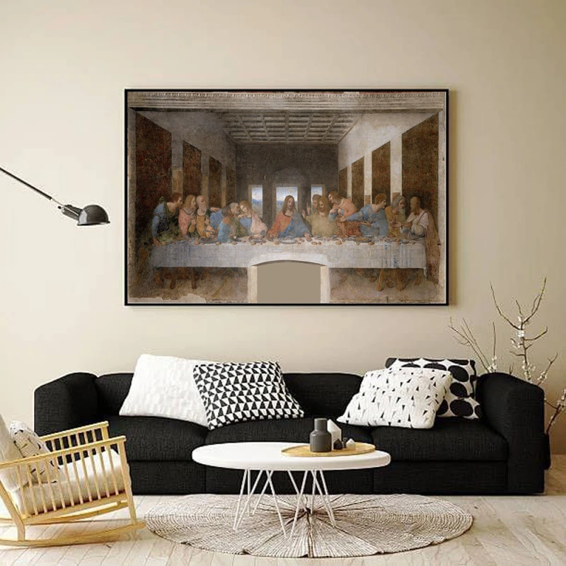 Tablou Leonardo da Vinci - Cina cea de Taină, tablou inramat clasic pentru interioare contemporane rafinate Tablou Leonardo da Vinci - Cina cea de Taină, tablou inramat clasic pentru interioare contemporane rafinate