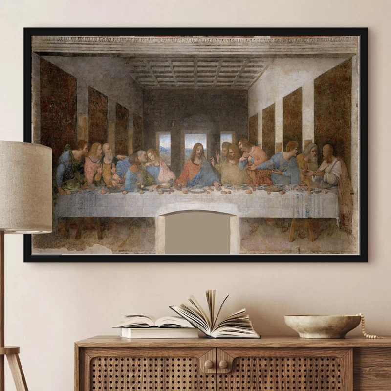 Tablou Leonardo da Vinci - Cina cea de Taină, tablou inramat clasic pentru interioare contemporane rafinate Tablou Leonardo da Vinci - Cina cea de Taină, tablou inramat clasic pentru interioare contemporane rafinate