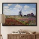 Tablou Monet - Câmpuri de lalele la moara de vânt din Rijnsburg, tablou inramat fine art decor Tablou Monet - Câmpuri de lalele la moara de vânt din Rijnsburg, tablou inramat fine art decor