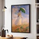 Tablou Monet - Femeie cu umbrelă, tablou înrămat decor artistic premium pentru living și dining contemporan
