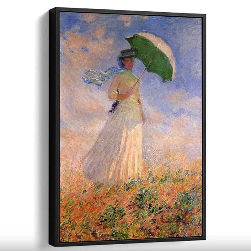 Tablou Monet - Femeie cu umbrelă, tablou înrămat decor artistic premium pentru living și dining contemporan