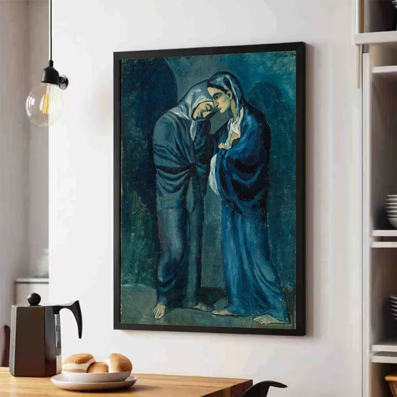 Tablou Pablo Picasso - Cele două surori, tablou reproducere de înaltă calitate, rama neagra Tablou Pablo Picasso - Cele două surori, tablou reproducere de înaltă calitate, rama neagra