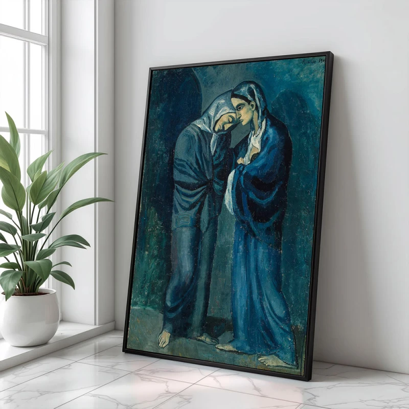 Tablou Pablo Picasso - Cele două surori, tablou reproducere de înaltă calitate, rama neagra Tablou Pablo Picasso - Cele două surori, tablou reproducere de înaltă calitate, rama neagra