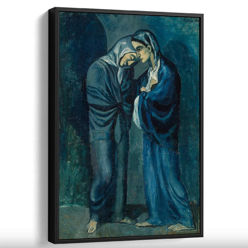 Tablou Pablo Picasso - Cele două surori, tablou reproducere de înaltă calitate, rama neagra Tablou Pablo Picasso - Cele două surori, tablou reproducere de înaltă calitate, rama neagra
