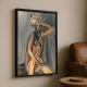 Tablou Pablo Picasso - Nud, tablou reproducere de înaltă calitate, exemplu notabil al stilului cubist, rama neagră