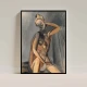 Tablou Pablo Picasso - Nud, tablou reproducere de înaltă calitate, exemplu notabil al stilului cubist, rama neagră