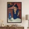 Tablou Pablo Picasso - Băutorul de Absint, tablou reproducere de înaltă calitate, operă emblematică al stilului cubist, rama neagră