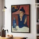Tablou Pablo Picasso - Băutorul de Absint, tablou reproducere de înaltă calitate, operă emblematică al stilului cubist, rama neagră Tablou Pablo Picasso - Băutorul de Absint, tablou reproducere de înaltă calitate, operă emblematică al stilului cubist, rama neagră