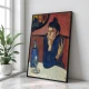Tablou Pablo Picasso - Băutorul de Absint, tablou reproducere de înaltă calitate, operă emblematică al stilului cubist, rama neagră Tablou Pablo Picasso - Băutorul de Absint, tablou reproducere de înaltă calitate, operă emblematică al stilului cubist, rama neagră
