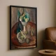 Tablou Pablo Picasso - Fructe într-un vas, tablou reproducere de înaltă calitate, operă emblematică a cubismului timpuriu, rama neagră Tablou Pablo Picasso - Fructe într-un vas, tablou reproducere de înaltă calitate, operă emblematică a cubismului timpuriu, rama neagră