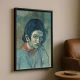Tablou Pablo Picasso - Cap de femeie, tablou reproducere din celebra Perioadă Albastră a artistului, rama neagră Tablou Pablo Picasso - Cap de femeie, tablou reproducere din celebra Perioadă Albastră a artistului, rama neagră