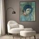 Tablou Pablo Picasso - Cap de femeie, tablou reproducere din celebra Perioadă Albastră a artistului, rama neagră Tablou Pablo Picasso - Cap de femeie, tablou reproducere din celebra Perioadă Albastră a artistului, rama neagră