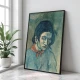 Tablou Pablo Picasso - Cap de femeie, tablou reproducere din celebra Perioadă Albastră a artistului, rama neagră Tablou Pablo Picasso - Cap de femeie, tablou reproducere din celebra Perioadă Albastră a artistului, rama neagră