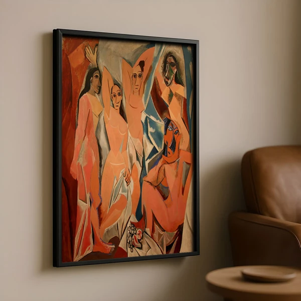Tablou Pablo Picasso - Domnișoarele din Avignon, tablou reproducere dupa piatra de temelie a cubismului avantgardist Tablou Pablo Picasso - Domnișoarele din Avignon, tablou reproducere dupa piatra de temelie a cubismului avantgardist