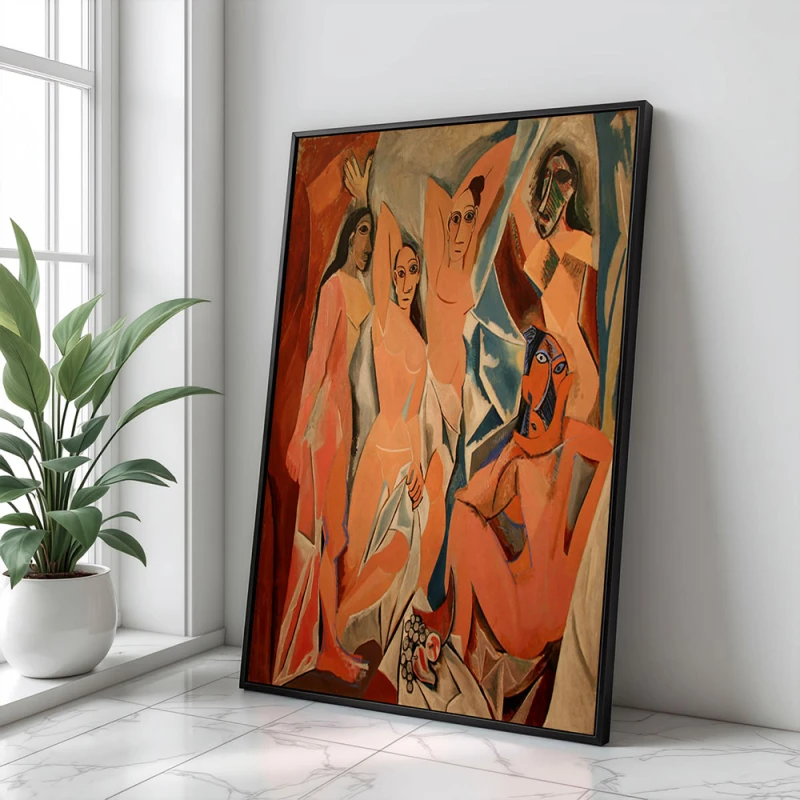 Tablou Pablo Picasso - Domnișoarele din Avignon, tablou reproducere dupa piatra de temelie a cubismului avantgardist Tablou Pablo Picasso - Domnișoarele din Avignon, tablou reproducere dupa piatra de temelie a cubismului avantgardist