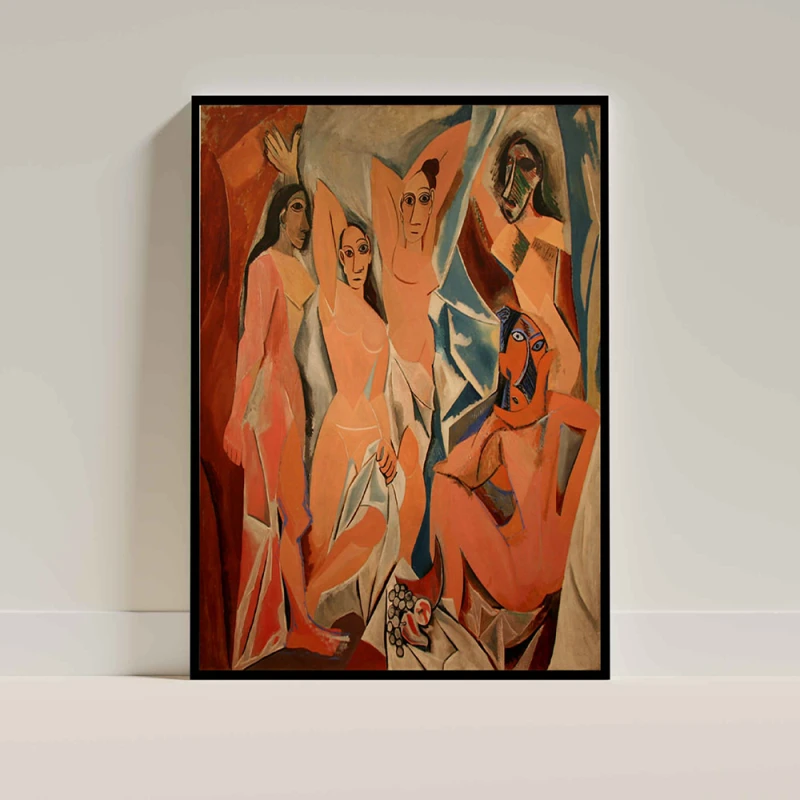 Tablou Pablo Picasso - Domnișoarele din Avignon, tablou reproducere dupa piatra de temelie a cubismului avantgardist Tablou Pablo Picasso - Domnișoarele din Avignon, tablou reproducere dupa piatra de temelie a cubismului avantgardist