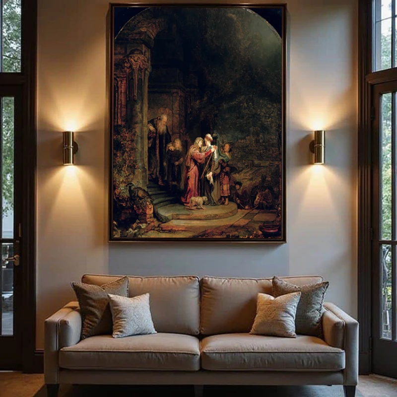 Tablou Rembrandt - Vizita, tablou reproducere pentru spatii pline de eleganță Tablou Rembrandt - Vizita, tablou reproducere pentru spatii pline de eleganță