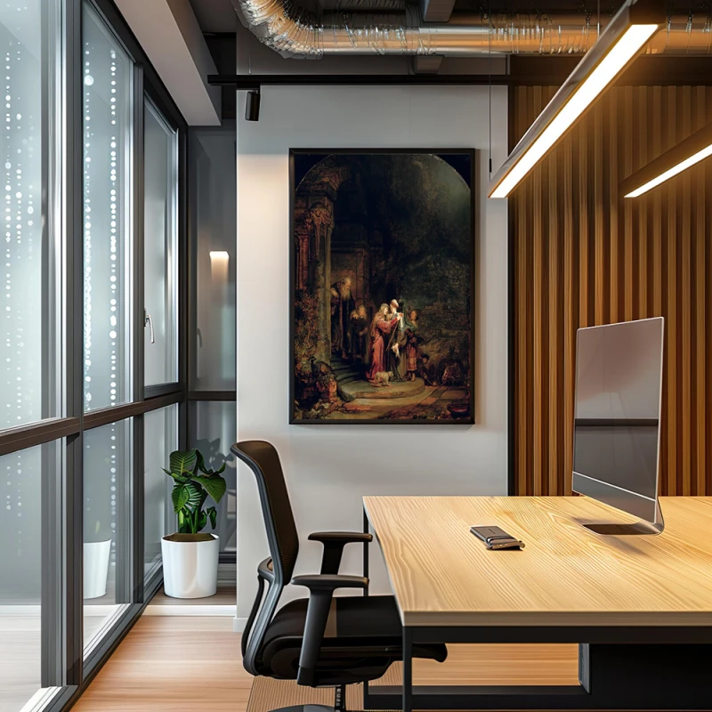 Tablou Rembrandt - Vizita, tablou reproducere pentru spatii pline de eleganță Tablou Rembrandt - Vizita, tablou reproducere pentru spatii pline de eleganță